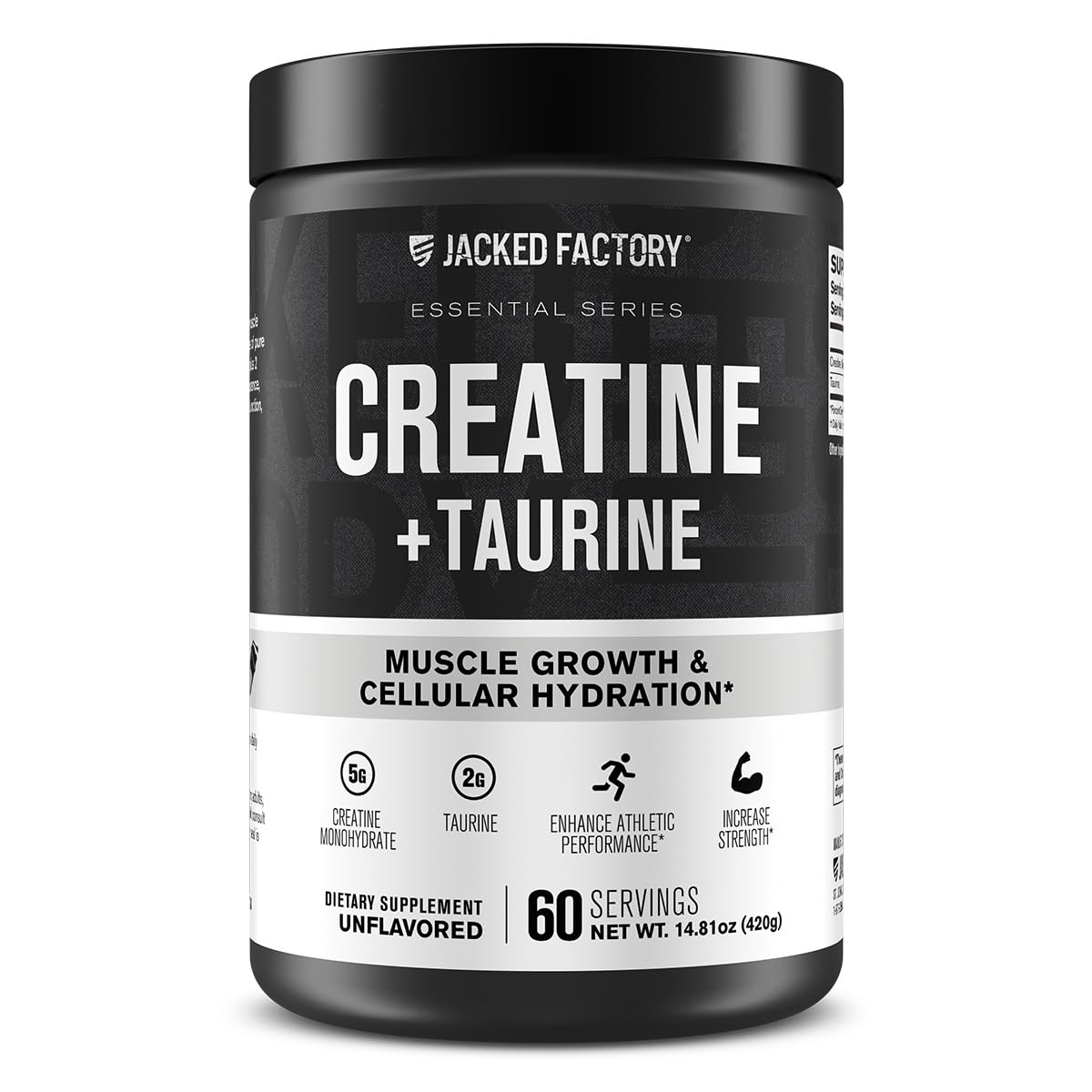 Jacked Factory Creatine + Glutamine - Creatine Supplement with L-Glutamine for Muscle Recovery, Muscle Growth, Increased Strength, Enhanced Energy Output, and Gut Health - 30 Servings, Unflavored