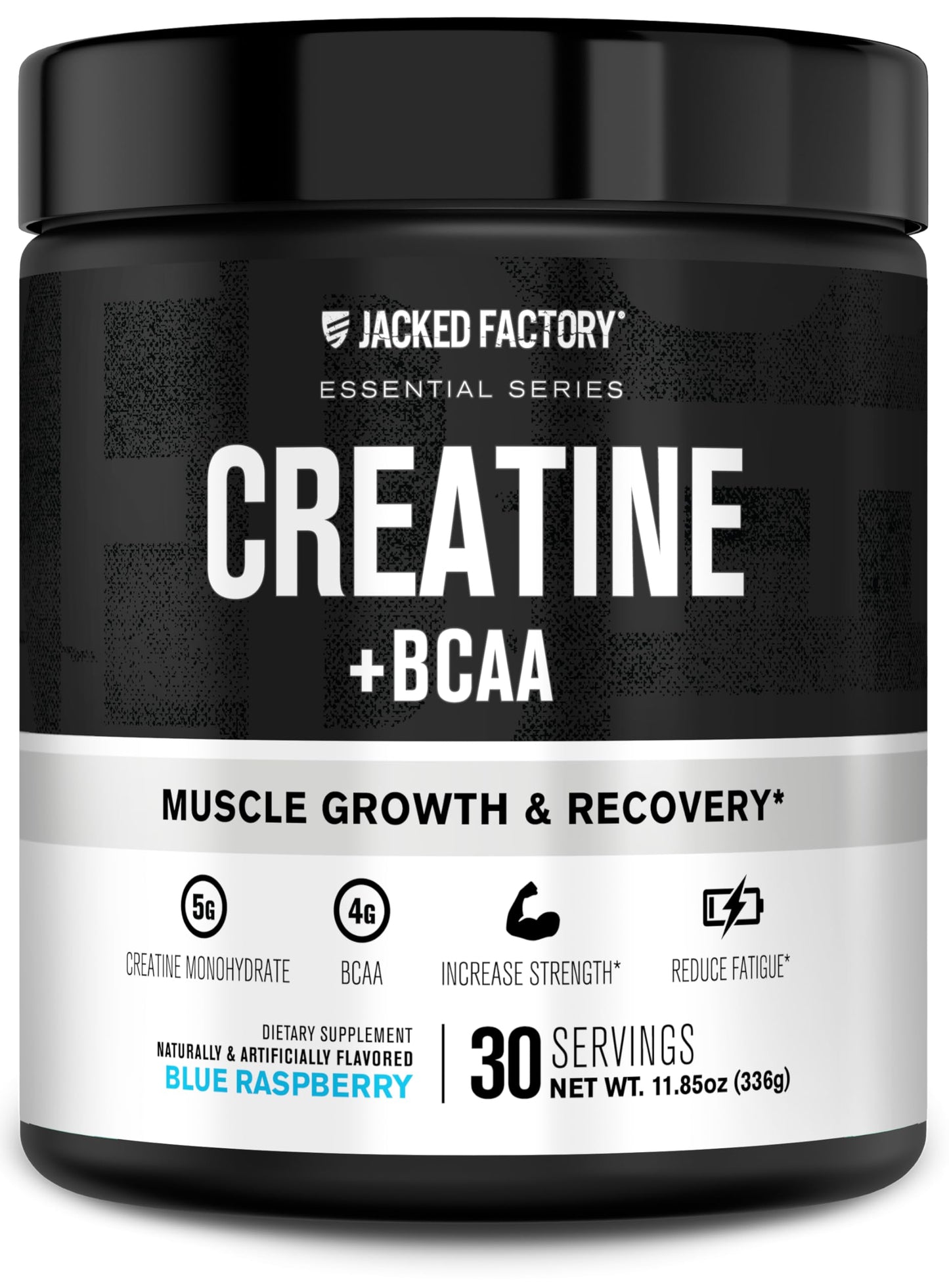 Jacked Factory Creatine + Glutamine - Creatine Supplement with L-Glutamine for Muscle Recovery, Muscle Growth, Increased Strength, Enhanced Energy Output, and Gut Health - 30 Servings, Unflavored