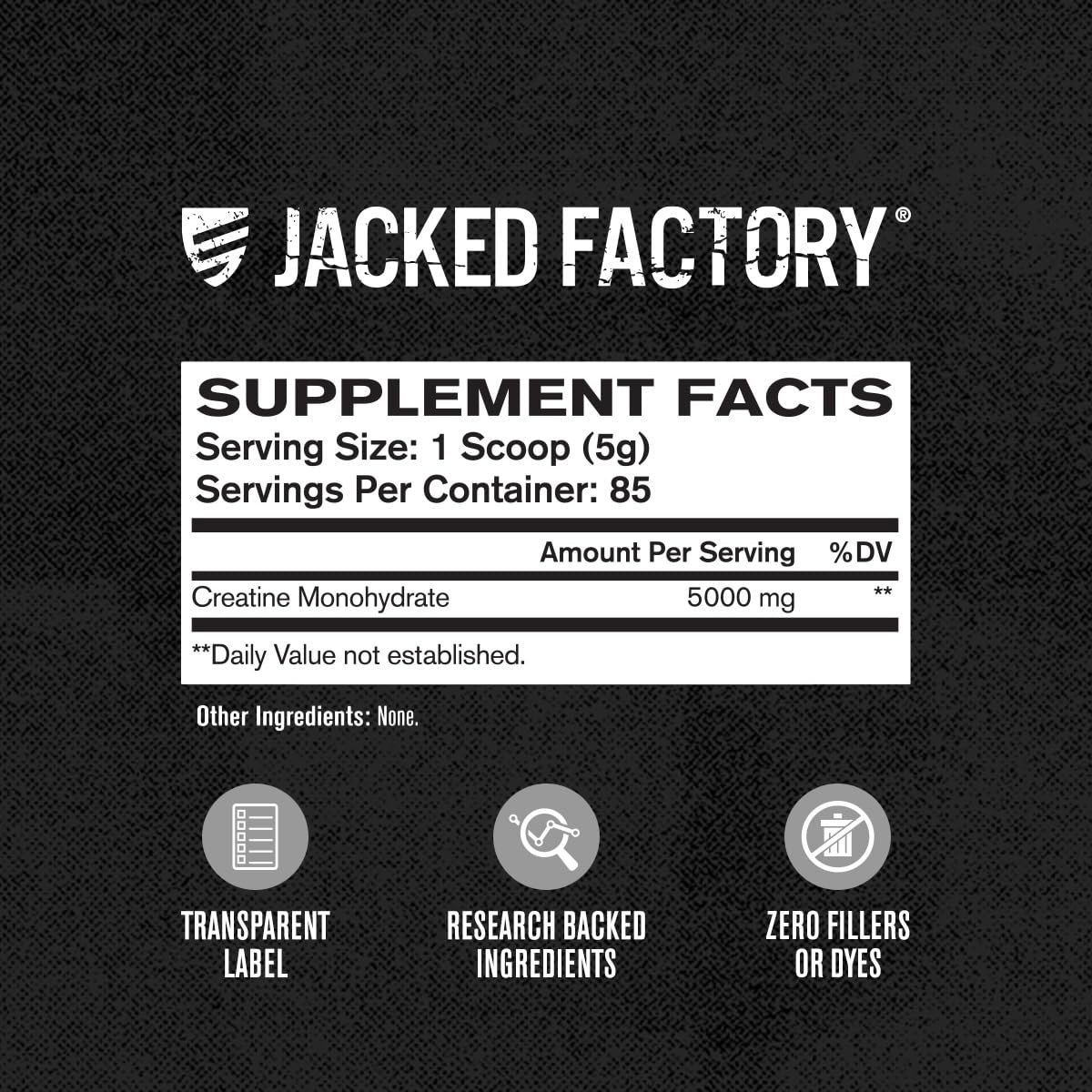 Jacked Factory Creatine + Glutamine - Creatine Supplement with L-Glutamine for Muscle Recovery, Muscle Growth, Increased Strength, Enhanced Energy Output, and Gut Health - 30 Servings, Unflavored