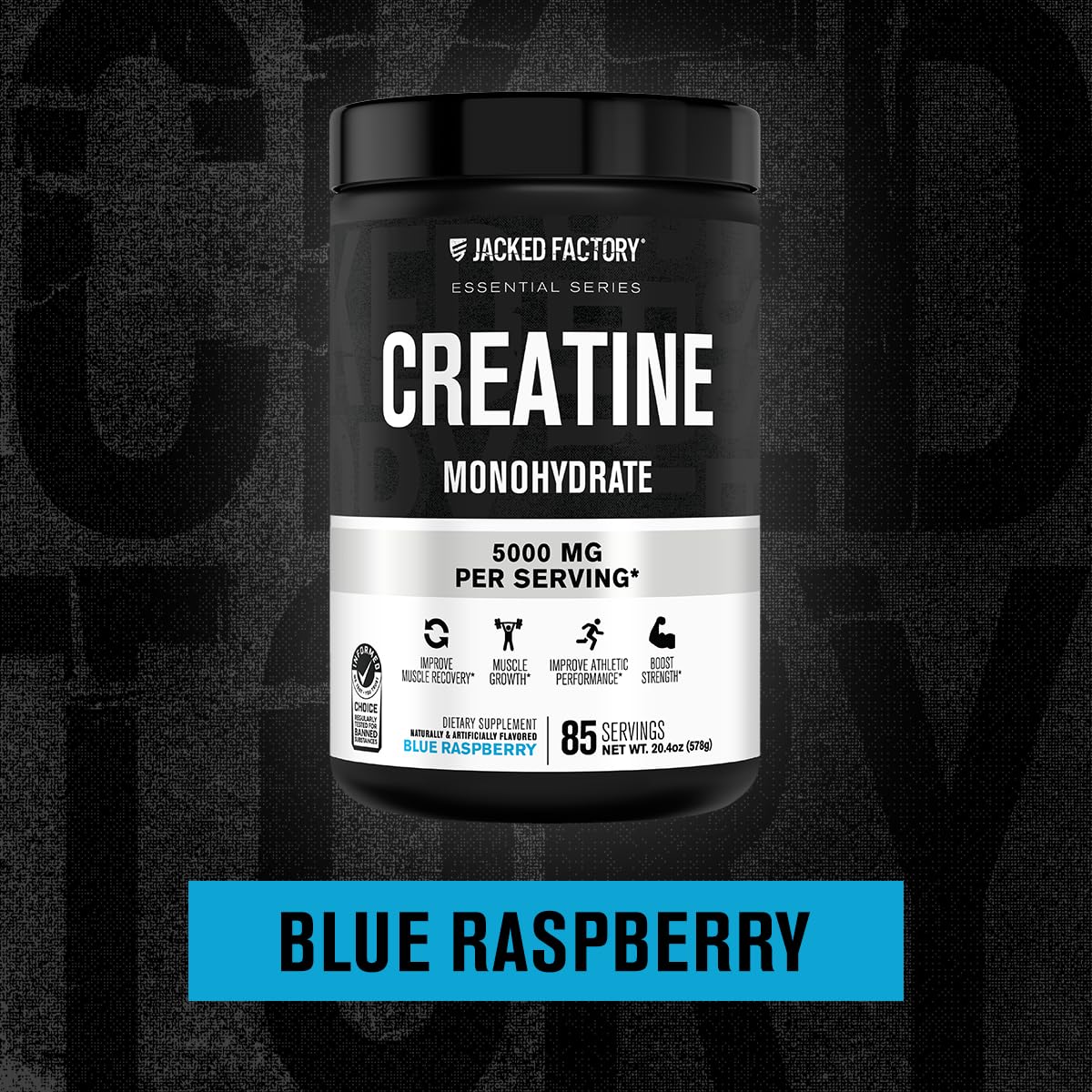 Jacked Factory Creatine + Glutamine - Creatine Supplement with L-Glutamine for Muscle Recovery, Muscle Growth, Increased Strength, Enhanced Energy Output, and Gut Health - 30 Servings, Unflavored