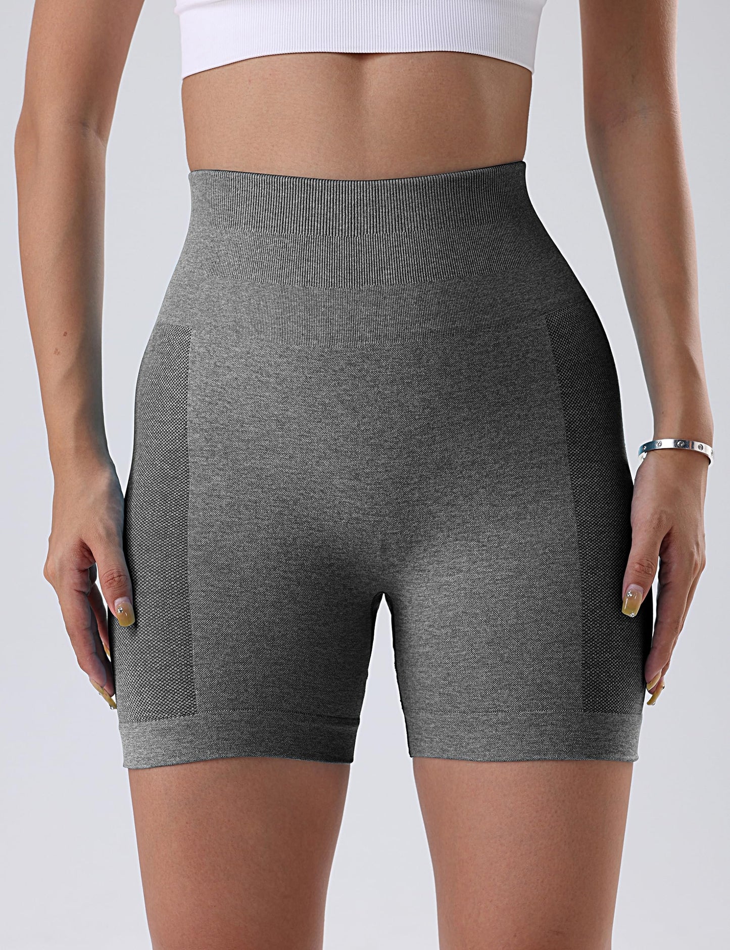 OVESPORT 3 Piece Workout Shorts for Women Seamless Scrunch Butt Lifting High Waisted Yoga Gym Booty Running Short Pants
