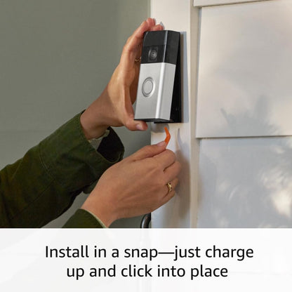 Ring Battery Doorbell, Head-to-Toe Video, Live View with Two-Way Talk, and Motion Detection & Alerts (newest model), Satin Nickel