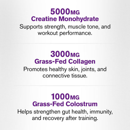 Jacked Factory Creatine + Glutamine - Creatine Supplement with L-Glutamine for Muscle Recovery, Muscle Growth, Increased Strength, Enhanced Energy Output, and Gut Health - 30 Servings, Unflavored