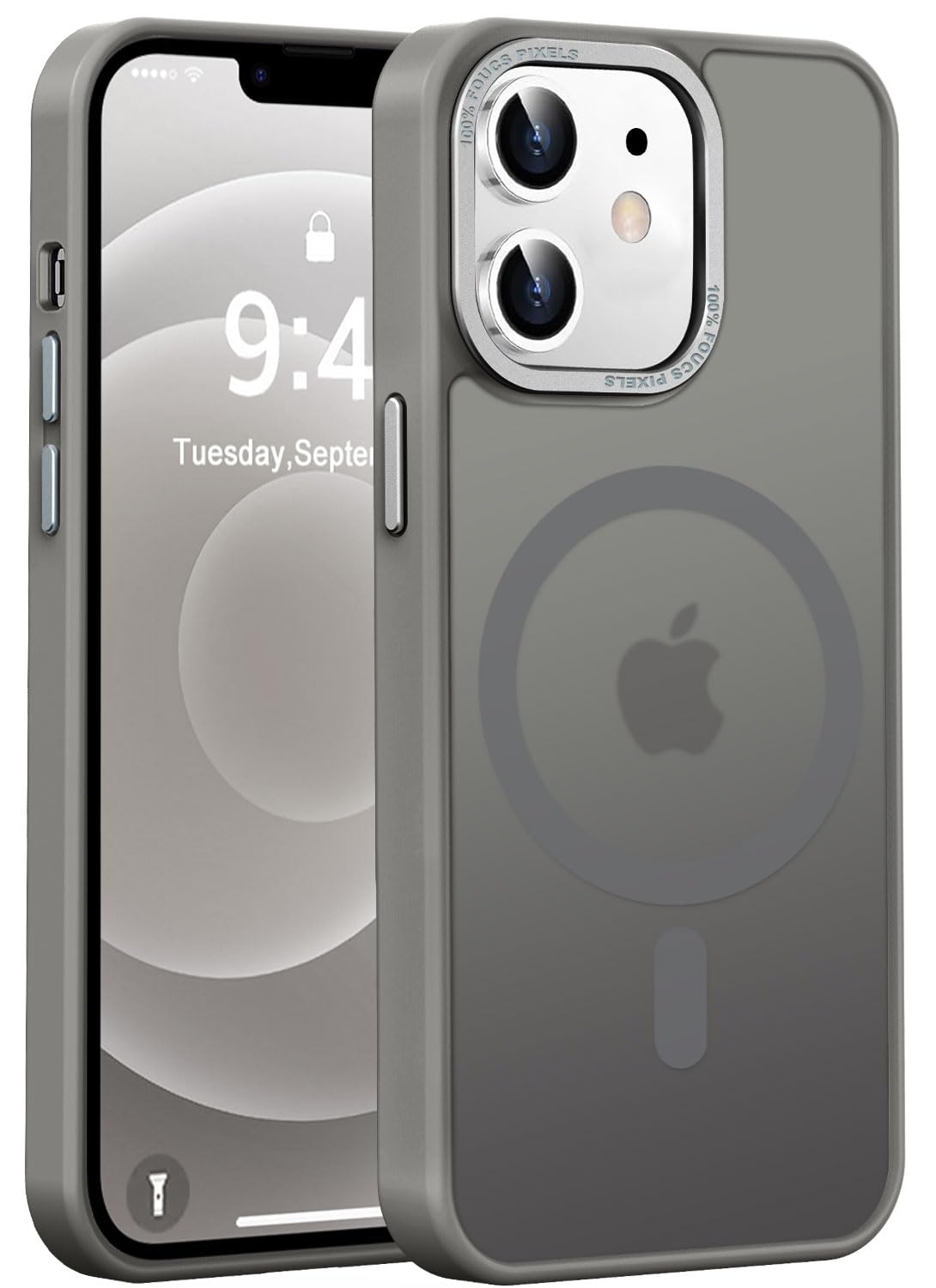 Newfuture Designed for iPhone 13 Case & iPhone 14 Case with Magnetic [13 FT Military Drop Protection] [Compatible with Magsafe] Slim Translucent Shockproof with Anti-Fingerprint Phone Case, Black
