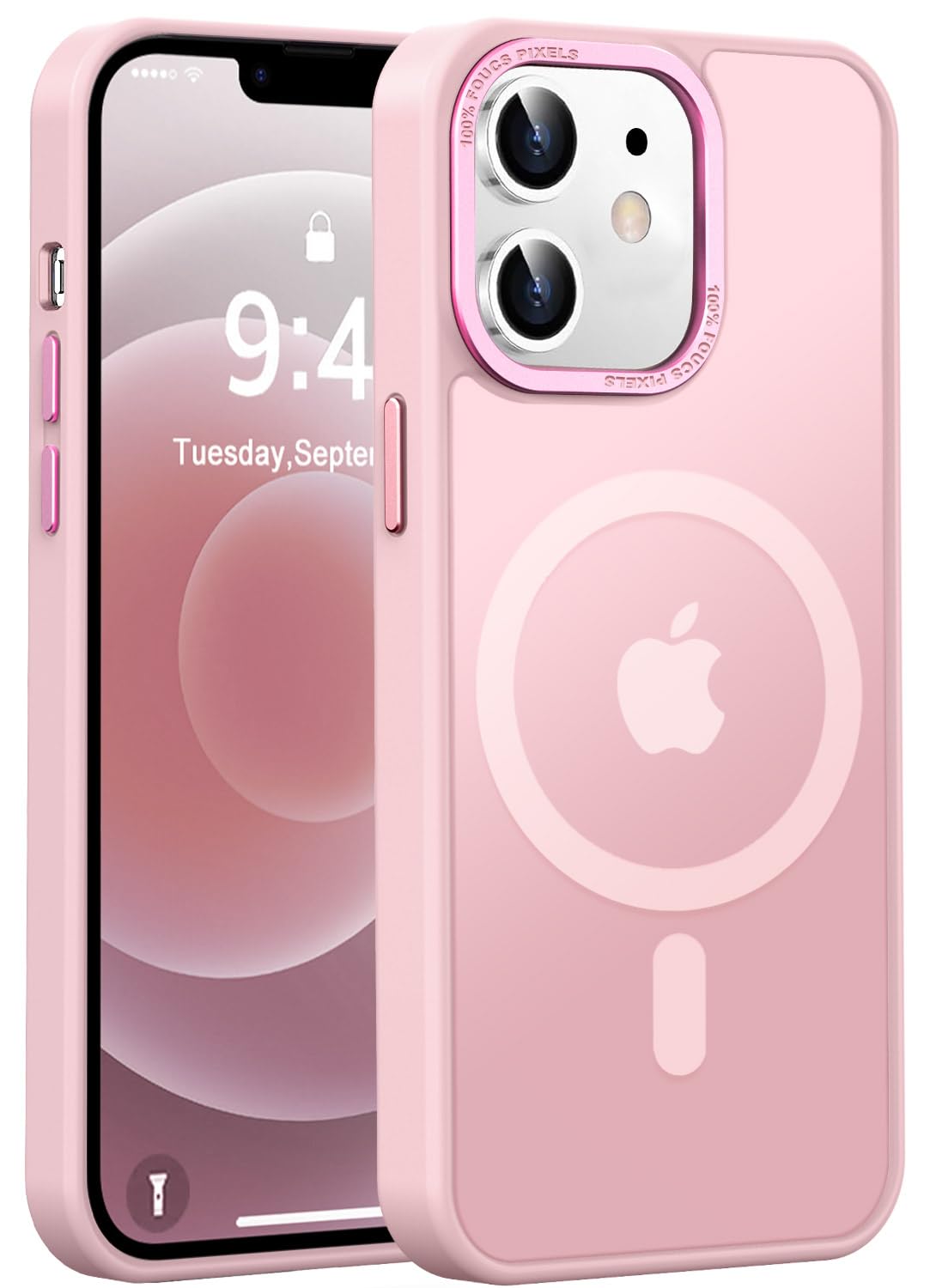 Newfuture Designed for iPhone 13 Case & iPhone 14 Case with Magnetic [13 FT Military Drop Protection] [Compatible with Magsafe] Slim Translucent Shockproof with Anti-Fingerprint Phone Case, Black