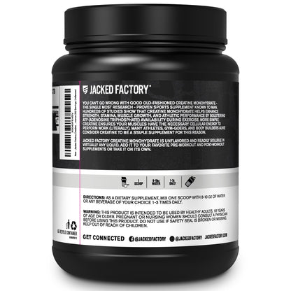Jacked Factory Creatine + Glutamine - Creatine Supplement with L-Glutamine for Muscle Recovery, Muscle Growth, Increased Strength, Enhanced Energy Output, and Gut Health - 30 Servings, Unflavored