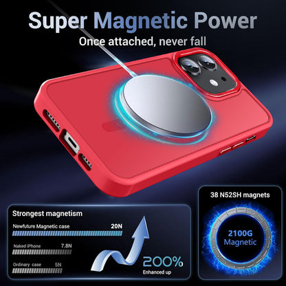 Newfuture Designed for iPhone 13 Case & iPhone 14 Case with Magnetic [13 FT Military Drop Protection] [Compatible with Magsafe] Slim Translucent Shockproof with Anti-Fingerprint Phone Case, Black