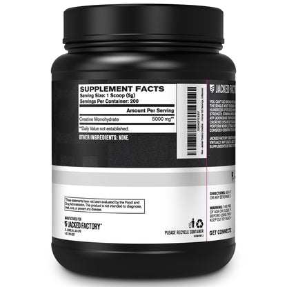 Jacked Factory Creatine + Glutamine - Creatine Supplement with L-Glutamine for Muscle Recovery, Muscle Growth, Increased Strength, Enhanced Energy Output, and Gut Health - 30 Servings, Unflavored