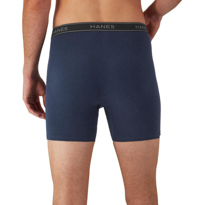 Hanes Men's Boxer Soft Breathable Cotton ComfortFlex Waistband, Multipack Brief Underwear, 6 Pack - Black/Gray, Large