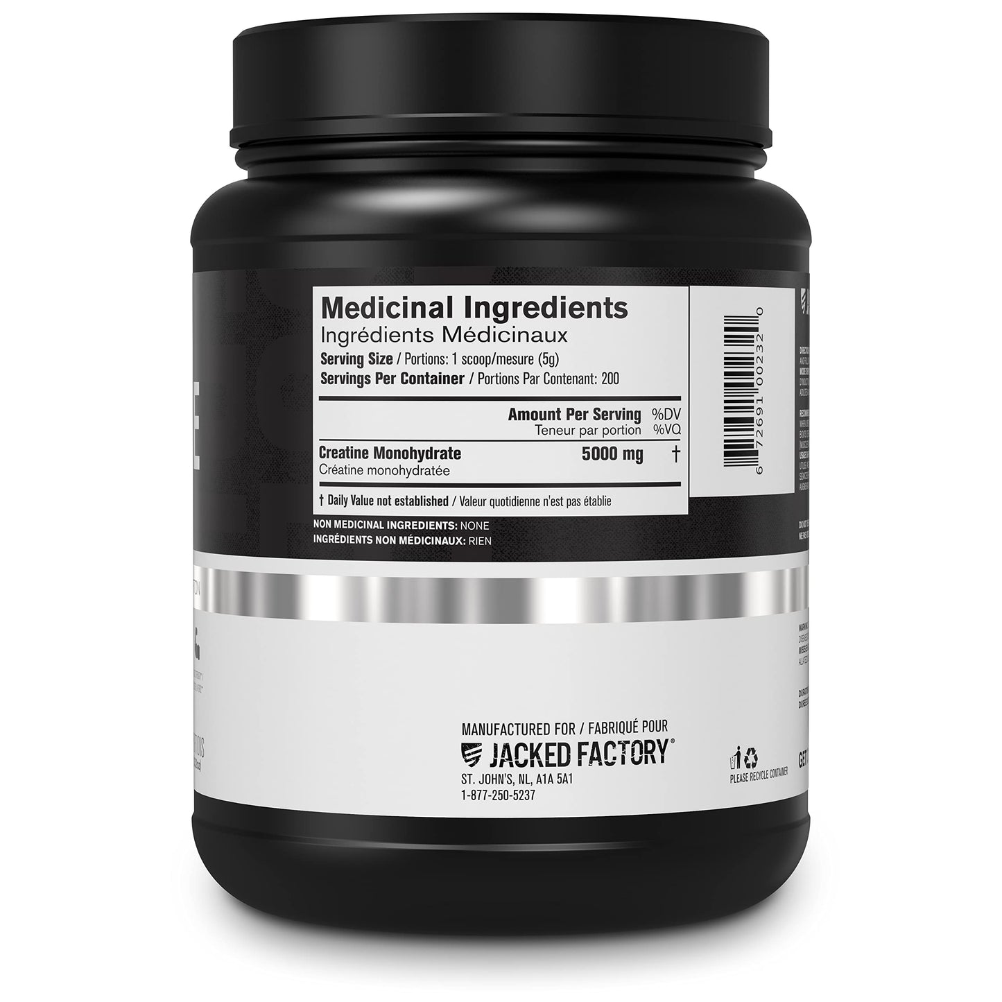 Jacked Factory Creatine + Glutamine - Creatine Supplement with L-Glutamine for Muscle Recovery, Muscle Growth, Increased Strength, Enhanced Energy Output, and Gut Health - 30 Servings, Unflavored