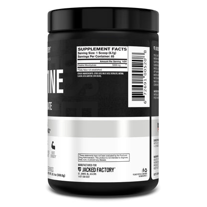 Jacked Factory Creatine + Glutamine - Creatine Supplement with L-Glutamine for Muscle Recovery, Muscle Growth, Increased Strength, Enhanced Energy Output, and Gut Health - 30 Servings, Unflavored