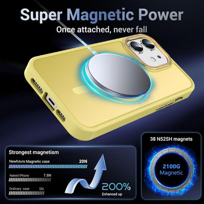 Newfuture Designed for iPhone 13 Case & iPhone 14 Case with Magnetic [13 FT Military Drop Protection] [Compatible with Magsafe] Slim Translucent Shockproof with Anti-Fingerprint Phone Case, Black