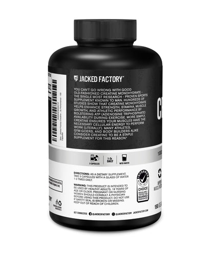 Jacked Factory Creatine + Glutamine - Creatine Supplement with L-Glutamine for Muscle Recovery, Muscle Growth, Increased Strength, Enhanced Energy Output, and Gut Health - 30 Servings, Unflavored