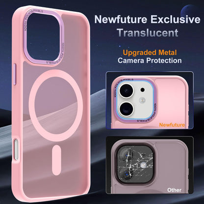 Newfuture Designed for iPhone 13 Case & iPhone 14 Case with Magnetic [13 FT Military Drop Protection] [Compatible with Magsafe] Slim Translucent Shockproof with Anti-Fingerprint Phone Case, Black
