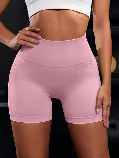 OVESPORT 3 Piece Workout Shorts for Women Seamless Scrunch Butt Lifting High Waisted Yoga Gym Booty Running Short Pants