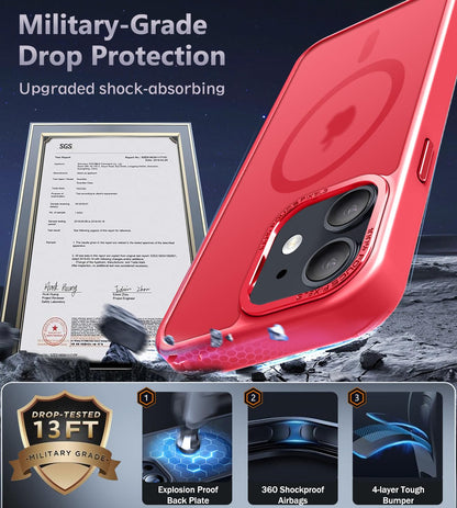 Newfuture Designed for iPhone 13 Case & iPhone 14 Case with Magnetic [13 FT Military Drop Protection] [Compatible with Magsafe] Slim Translucent Shockproof with Anti-Fingerprint Phone Case, Black