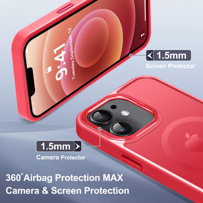 Newfuture Designed for iPhone 13 Case & iPhone 14 Case with Magnetic [13 FT Military Drop Protection] [Compatible with Magsafe] Slim Translucent Shockproof with Anti-Fingerprint Phone Case, Black