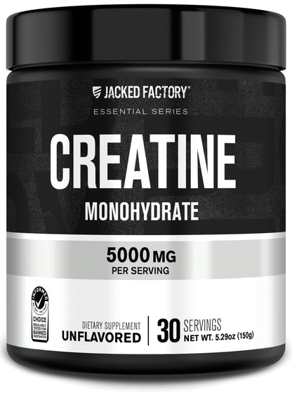 Jacked Factory Creatine + Glutamine - Creatine Supplement with L-Glutamine for Muscle Recovery, Muscle Growth, Increased Strength, Enhanced Energy Output, and Gut Health - 30 Servings, Unflavored