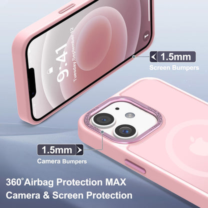 Newfuture Designed for iPhone 13 Case & iPhone 14 Case with Magnetic [13 FT Military Drop Protection] [Compatible with Magsafe] Slim Translucent Shockproof with Anti-Fingerprint Phone Case, Black