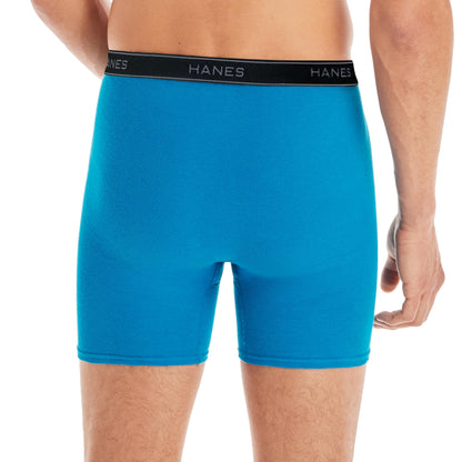 Hanes Men's Boxer Soft Breathable Cotton ComfortFlex Waistband, Multipack Brief Underwear, 6 Pack - Black/Gray, Large