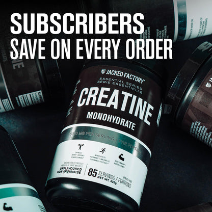Jacked Factory Creatine + Glutamine - Creatine Supplement with L-Glutamine for Muscle Recovery, Muscle Growth, Increased Strength, Enhanced Energy Output, and Gut Health - 30 Servings, Unflavored