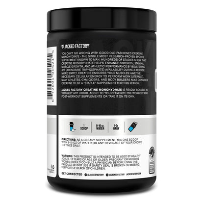 Jacked Factory Creatine + Glutamine - Creatine Supplement with L-Glutamine for Muscle Recovery, Muscle Growth, Increased Strength, Enhanced Energy Output, and Gut Health - 30 Servings, Unflavored