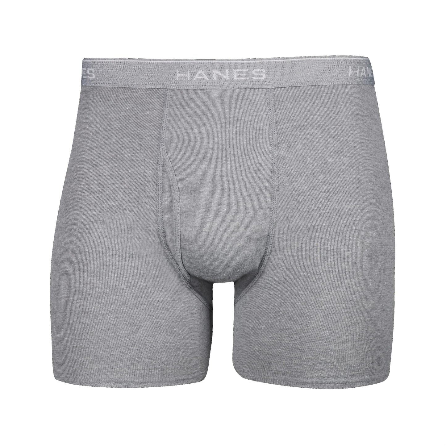 Hanes Men's Boxer Soft Breathable Cotton ComfortFlex Waistband, Multipack Brief Underwear, 6 Pack - Black/Gray, Large