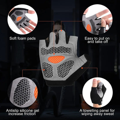 Summer Cycling Sports Gloves For Men's Fitness Training Fingerless Women's Fitness Bicycles Anti-slip and Breathable Sports